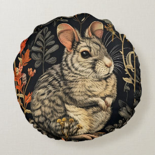 Coussins Ronds Lapin Motif Vintage Forêt Floral Jardin