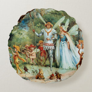 Coussins Ronds L'arrivée du roi et de la reine des fées