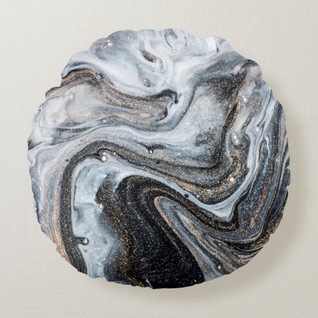 Coussins Ronds L'art de luxe à l'orientale. Tourbillon d'or, arti (Devant)