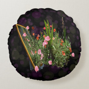 Coussins Ronds L'Art Du Popot Rose Et Rouge,