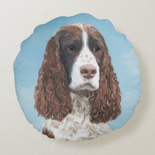 Coussins Ronds L'art original du chien par Springer espagnol