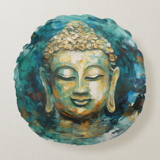 Coussins Ronds L'Art Spirituel Tranquille Bouddha Aura