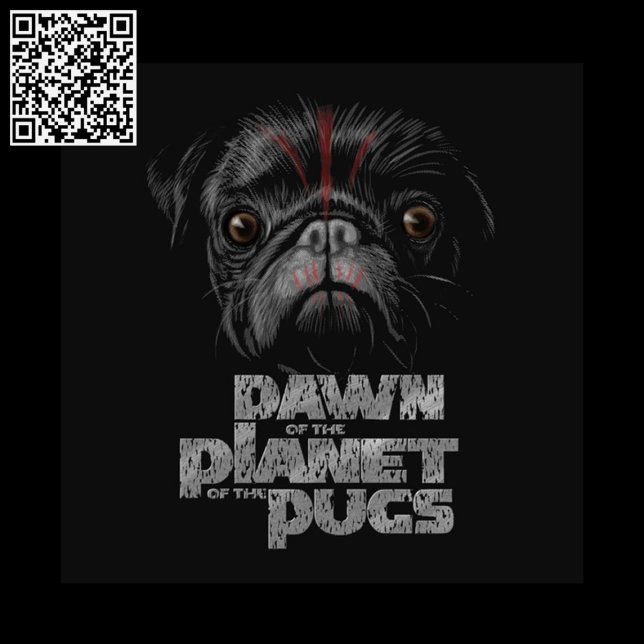 Coussins Ronds L'aube de la planète des Pug (Créateur téléchargé)