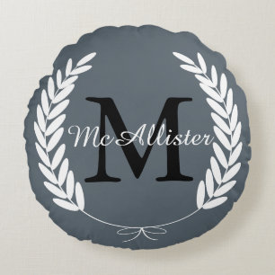 Coussins Ronds Laurelles de blé blanc personnalisées