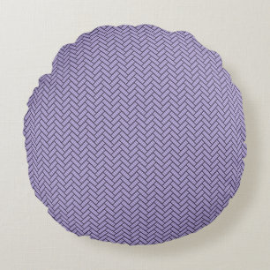 Coussins Ronds Lavande Herringbone strié