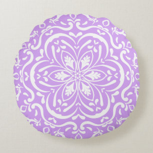 Coussins Ronds Lavender Mandala