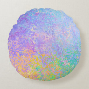 Coussins Ronds Lavender Sunrise Pastel Neon Encre d'alcool Abstra