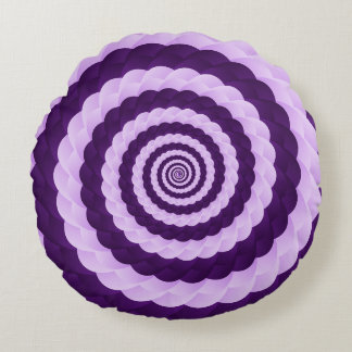 Coussins Ronds Lavender Vortex Bloom – Hypnotic Purple Spiral Ill