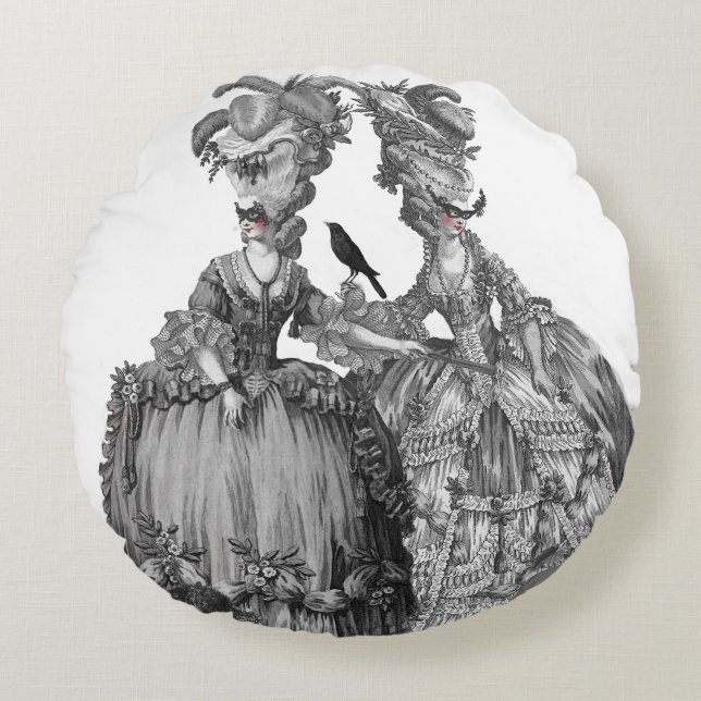 Coussins Ronds Le bal de halloween et le lustre (Devant)