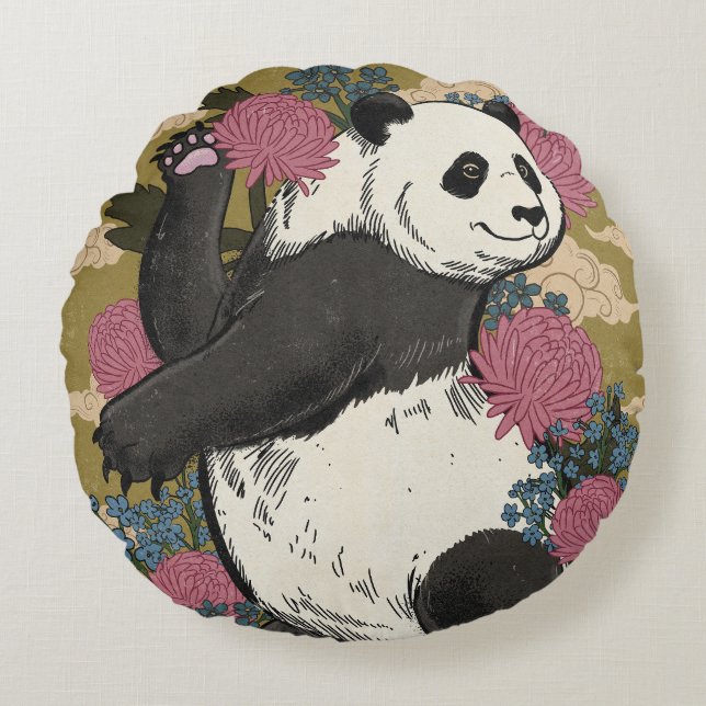 Coussins Ronds Le beau panda (Devant)
