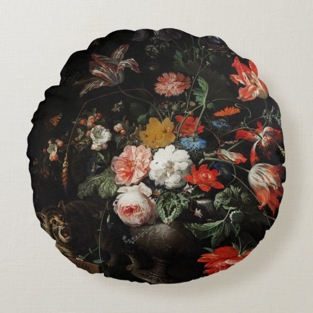 Coussins Ronds Le bouquet renversé par Abraham Mignon (Devant)