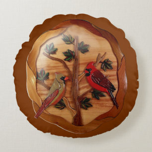 Coussins Ronds Le Cardinal Red Bird Memorial souvenir de compassi