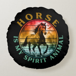 Coussins Ronds Le cheval est mon animal spirituel