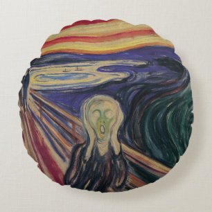 Coussins Ronds Le cri d'Edvard Munch, l'expressionnisme Vintage