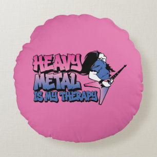 Coussins Ronds le heavy metal est ma thérapie