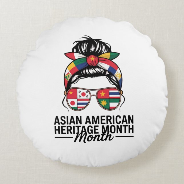 Coussins Ronds le mois du patrimoine de l'islande asiatique et du (Devant)