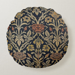 Coussins Ronds Le nouveau d'art, motif d'époque de belle, cru,