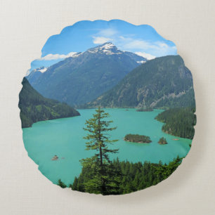 Coussins Ronds Le paysage des lacs de montagne dans les cascades