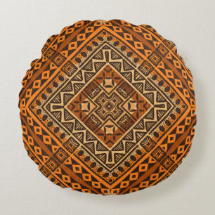 Coussins Ronds Le textile tribal africain : de style ethnique.