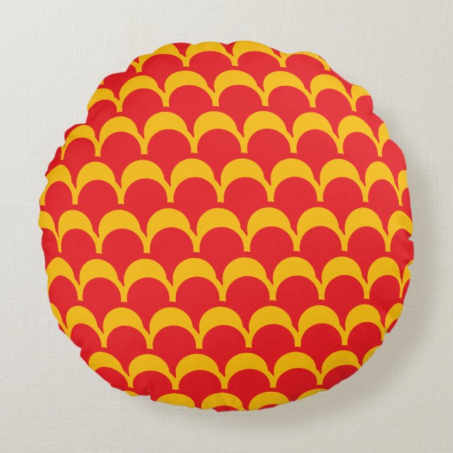 Coussins Ronds le toit rouge de l'escalier (Devant)