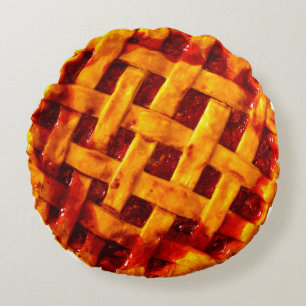 Coussins Ronds Le vampire penche le carreau de tarte aux cerises