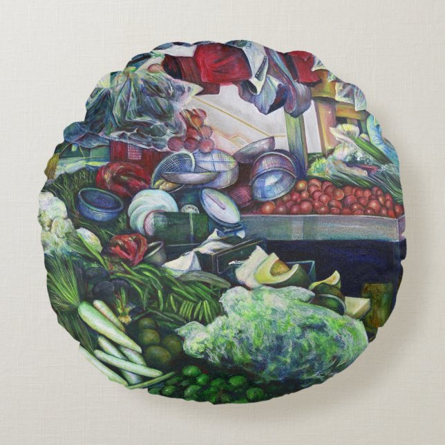 Coussins Ronds Le Vegetatian Club se rencontre ici (Devant)