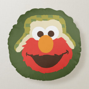 Coussins Ronds Le visage d'Elmo Woodland
