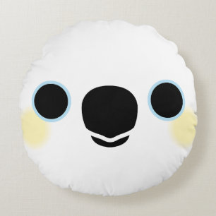 Coussins Ronds Le visage d'un cockatoo à crête de soufre