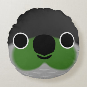 Coussins Ronds Le visage d'une perruque verte