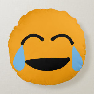 Coussins Ronds Le visage riant Emoticon Orange