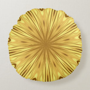 Coussins Ronds Le Zénith Doré : Luxe d'Or Fondu et de Crimson Pro