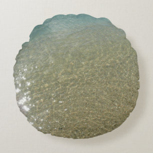 Coussins Ronds L'eau sur la plage I Photographie Abstraite de la