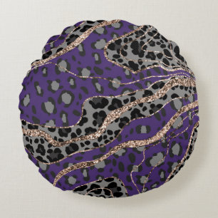 Coussins Ronds Léo Imprimé Animal Paillettes Glam 2