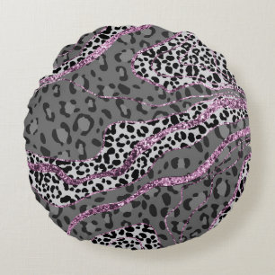 Coussins Ronds Léo Imprimé Animal Paillettes Glam 3