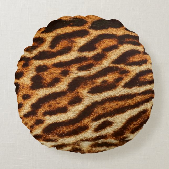 Coussins Ronds Leopard fur textures. Animal print (Devant)