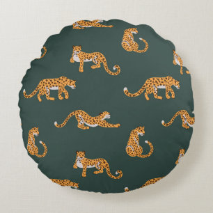 Coussins Ronds Leopard motif plat couleur transparente illustr de