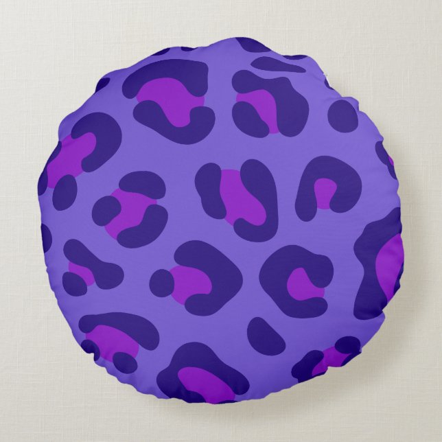Coussins Ronds "Leopard violet électrique" (Dos)