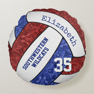 Coussins Ronds l'équipe de sports marron bleu couleurs girly voll