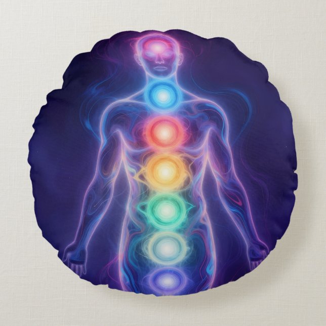 Coussins Ronds  Les 7 Chakras (Devant)