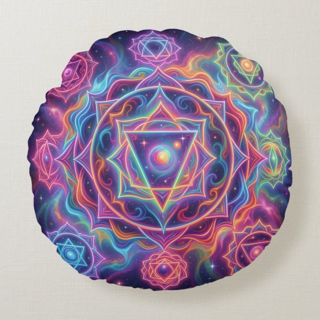 Coussins Ronds Les 7 chakras (Devant)