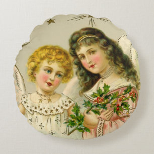 Coussins Ronds Les anges à Noël