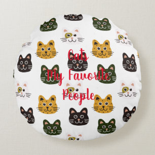Coussins Ronds "Les chats, mon peuple favori"