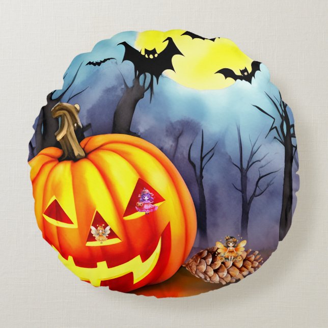 Coussins Ronds Les fées comme Halloween aussi (Devant)