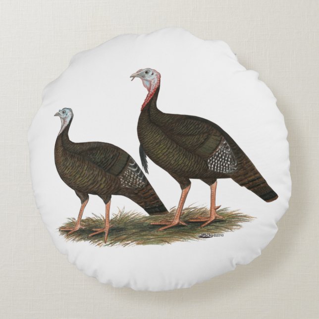 Coussins Ronds Les Jeunes Filles de Turkeys (Dos)