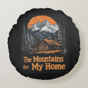 Coussins Ronds Les montagnes sont ma maison
