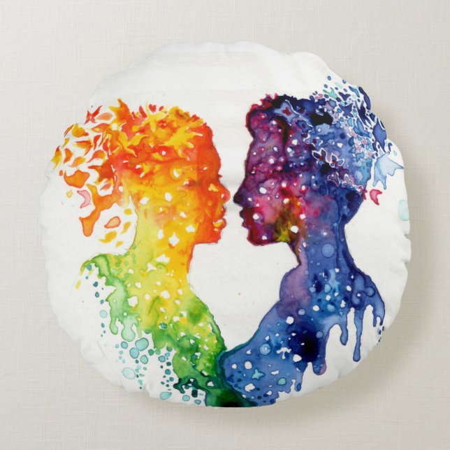 Coussins Ronds Les papillons de l'amour (Devant)