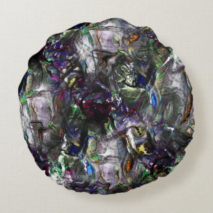 Coussins Ronds Les "peintures lourdes" collées se chevauchent ave