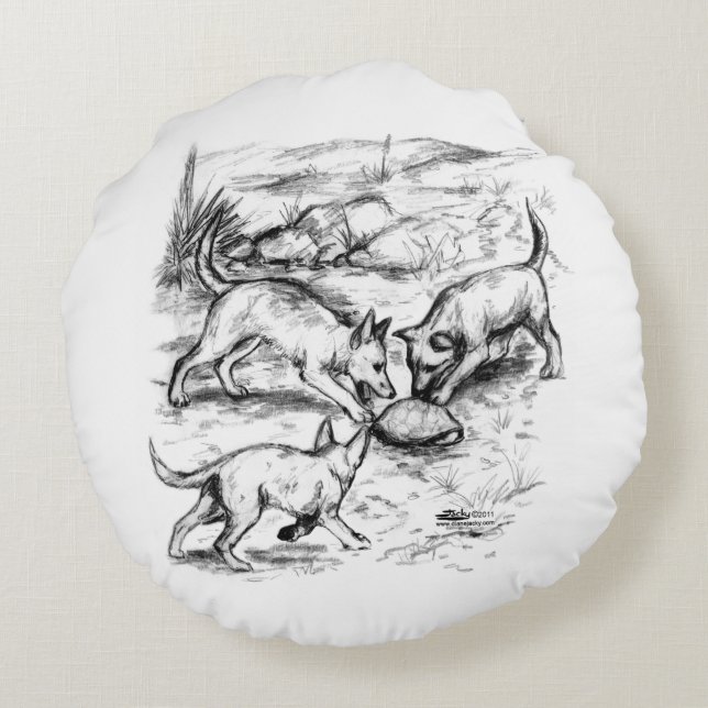 Coussins Ronds Les petits du coyote (Dos)