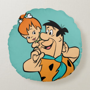 Coussins Ronds Les Pierrafeu   Fred & Pebbles Flintstone