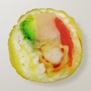 Coussins Ronds Les sushi de Tamagoyaki (oeuf) se reposent